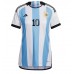 Billige Argentina Lionel Messi #10 Hjemmetrøye Dame VM 2022 Kortermet